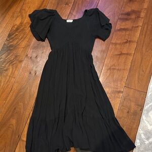 Black Flutter Sleeve Dress